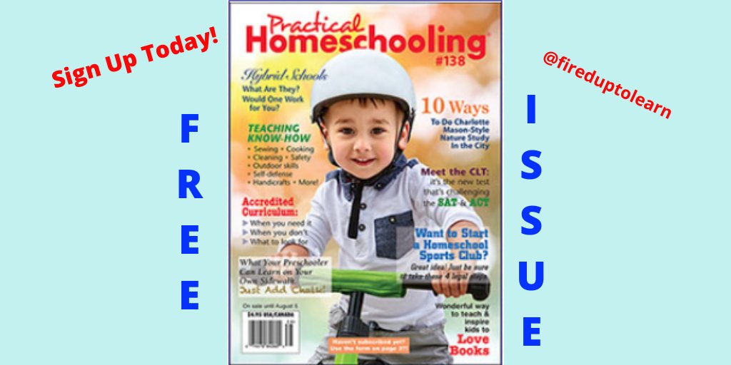fireduptolearn's tweet image. Get your FREE @PracHomeschool Magazine TODAY! Click through to get info & sign up while you can 👉🏽facebook.com/FiredUpToLearn…
#fireduptolearn #practicalhomeschooling #free #magazine #homeschool #homeschoolresources