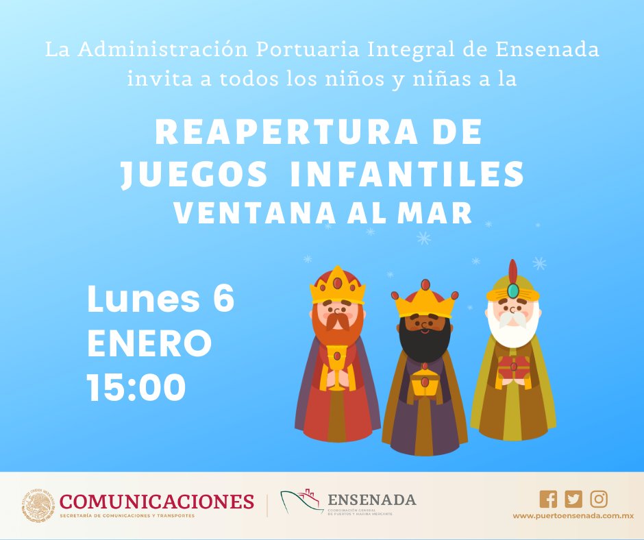 portofensenada's tweet photo. Los esperamos ✨👧👦👶🎉
¡Sorpresas y más!
#APIEnsenada ⚓️ https://t.co/PY4KwqVPsN