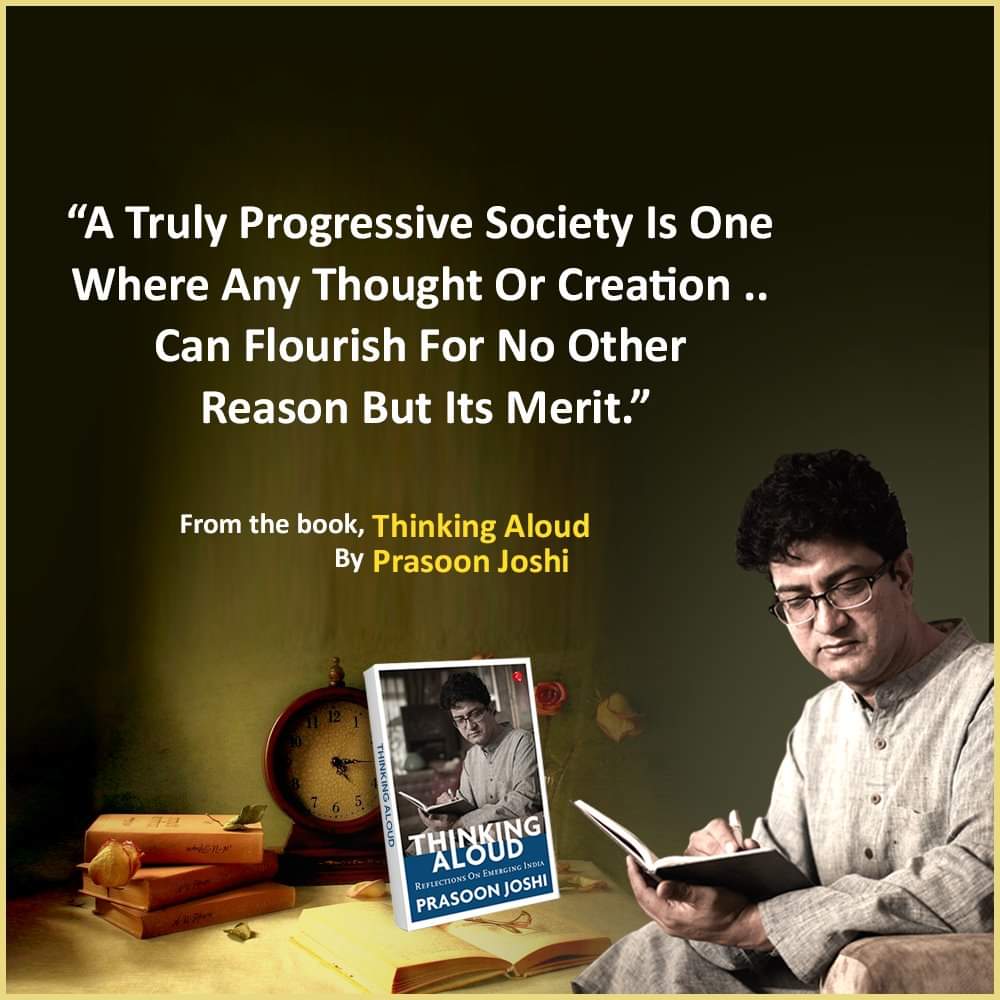 PrasoonJoshi_FC's tweet photo. Thinking Aloud, written by @prasoonjoshi_, is the combination of sharp intellect &amp; authentic narrative, which ignites every reader's mind to rethink. 

Buy #ThinkingAloud here: https://t.co/yqB4RY1w9R https://t.co/31jopCWpQb