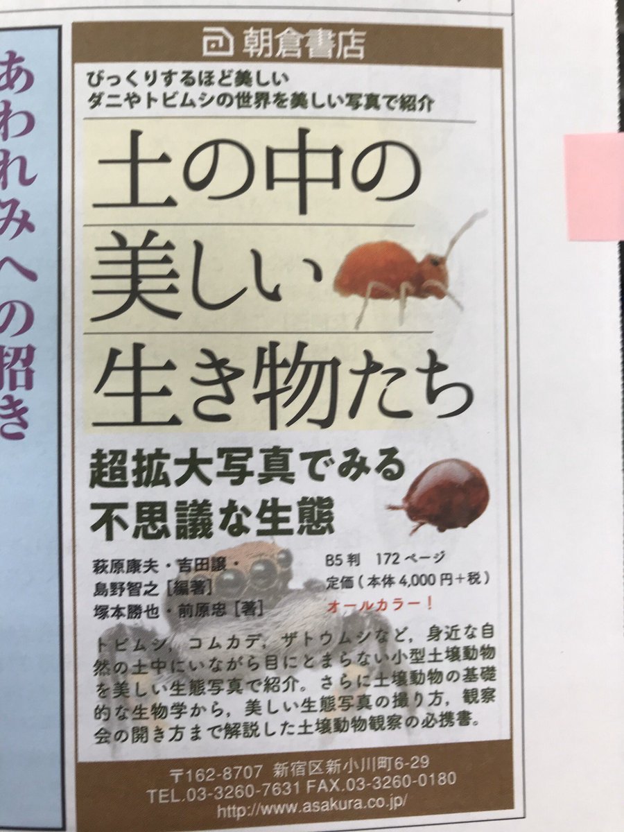 ひねくれ生物学者 島野智之 ダニ研究者 原生生物研究者 Satoshi Shimano On Twitter 広告掲載されました
