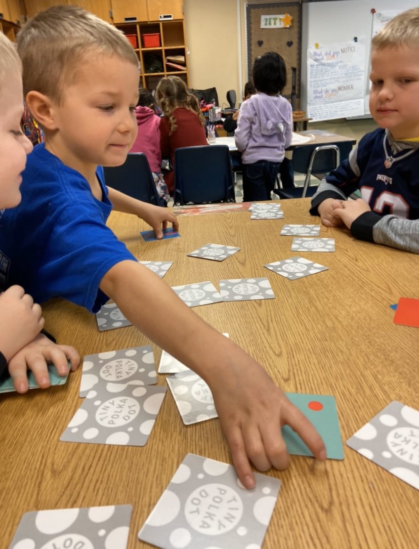 mrslbulldogs's tweet photo. Making 5 Memory using @MathforLove #tinydots! Lots of smiles as learners joyfully built number sense, playfully working with the benchmark of 5! Even the teacher has fun! As it should be! A soft start to the day! @TracyZager @mrshainesmath @BlanchardMem @BlanchardMemAP https://t.co/OEMUtFBrS9