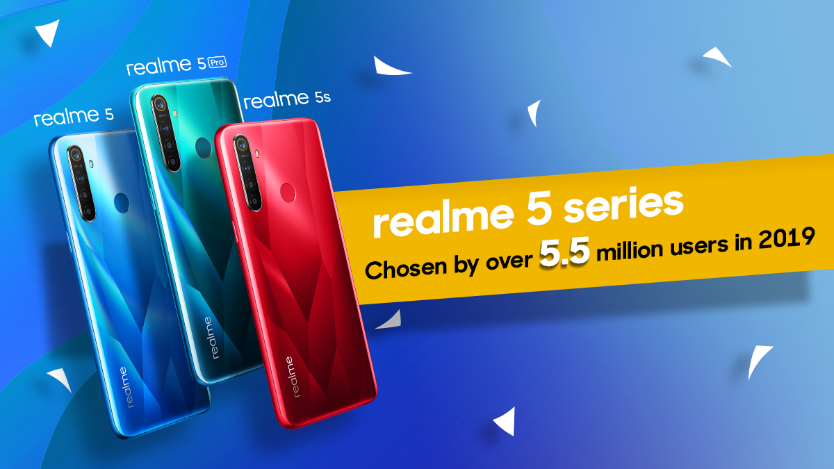 We had introduced the #real5Quad in August 2019 and since then we have more than 5.5 million+ satisfied users globally for #realme5, #realme5Pro & #realme5s

The series established Quad Camera as a mainstream feature in 2019. 
RT if you are a happy #realme5series user.