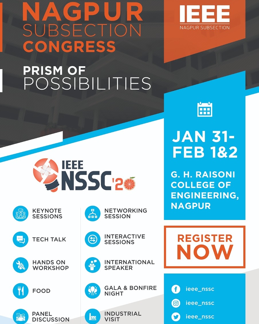 IEEE_NSSC's tweet photo. 🌟We are all set to allure you yet again with an ever-growing set of Events, Workshops, Keynote sessions, Guest lectures, Panel Discussion and Cultural night. Heed the clarion call and come aboard to be a part of this journey.
⌛REGISTER NOW https://t.co/JU4sDA7bN9
#NSSC20 https://t.co/9MRVh7aSXV