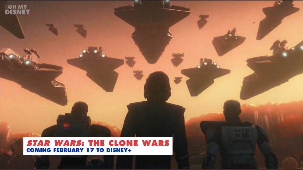 afterbuzztv's tweet photo. Attention #StarWars fans: Season 7 of Clone Wars will drop February 17th on @disneyplus. Heck yes. https://t.co/CzOJItHVYU