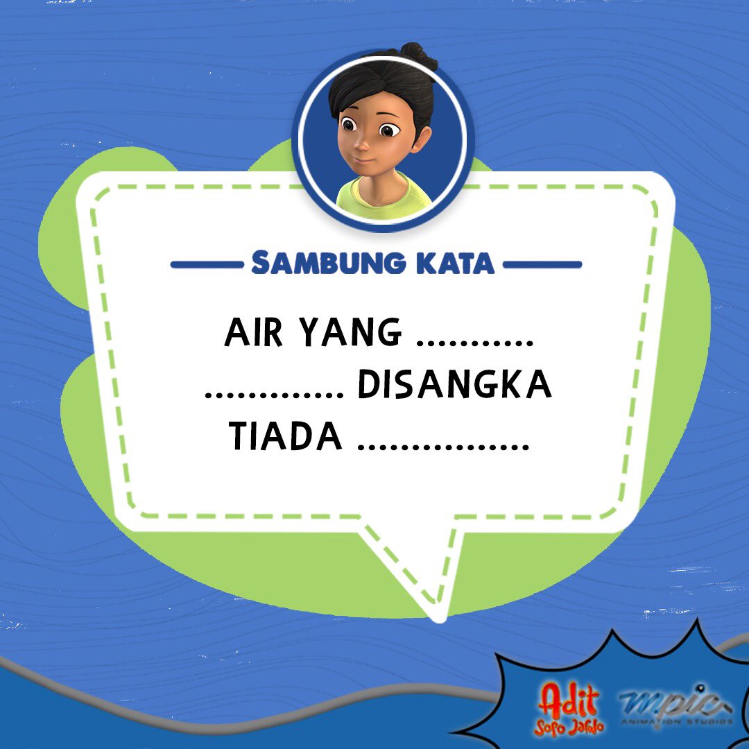 mpicanimation's tweet photo. Halo teman teman! Ayo siapa nih yang bisa bantu Mitha lengkapi pribahasa ini?

Saksikan #AditSopoJarwo setiap Senin-Jumat, jam 16.00 WIB hanya di @Official_MNCTV!

#MPICAnimation #ASJ #SerialAnimasi https://t.co/CU3eh8FNyG