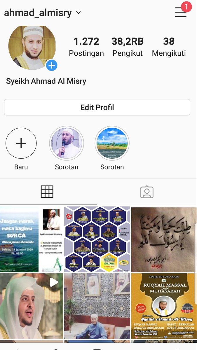 akun Instagram syeikh Ahmad Al misry