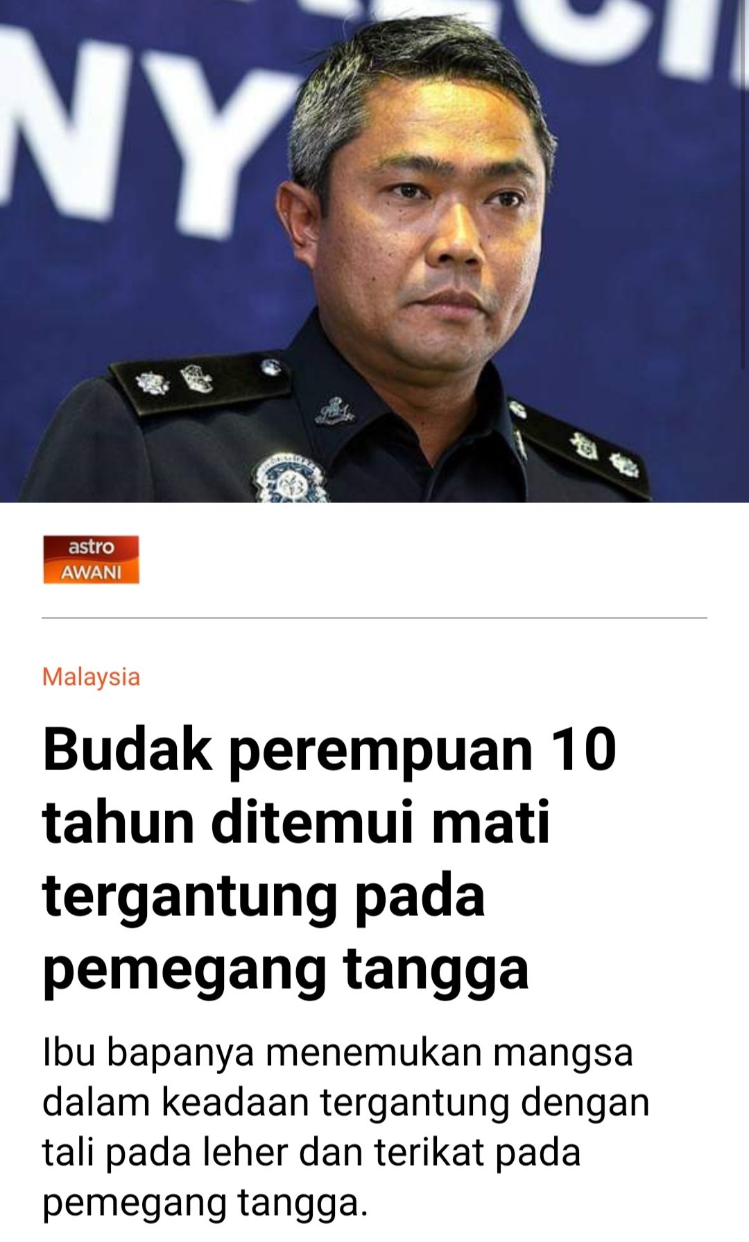 Akhi Fairuz Al Jengkawi Twitterissa Sedih Betul Bila Membaca Kes Kanak Kanak Berusia 10 Tahun Meninggal Dunia Dalam Keadaan Leher Diikat Tali Pada Pemegang Tangga Ia Macam Iceberg Kita Hanya Nampak Di Permukaan Tetapi