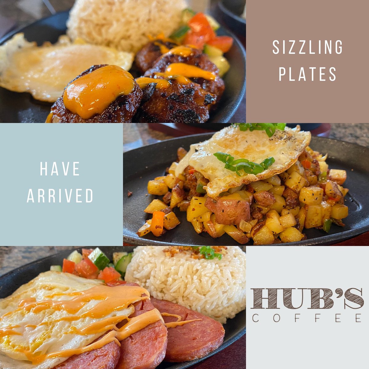 hubscoffee's tweet image. Welcome the new year with our new Hash and #SizzlingPlates!  We have limited servings.  Come in early.
#GarlicFriedRice #LonganisaHash #SizzlingLonganisa #SizzlingSpam
More to come soon. #SizzlingTapa #SizzlingKareKare #SizzlingTocino #SizzlingLechonKawali
#homemade #foodie