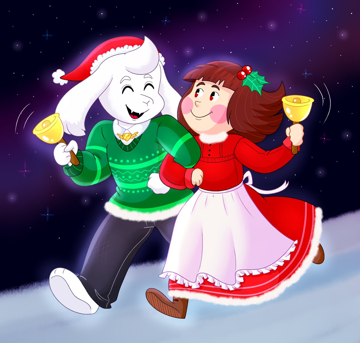 BlueRainy4's tweet photo. Christmas Chasriel!🔔
#undertale #chara #asriel #chasriel #charasriel https://t.co/1ne25sgGnn