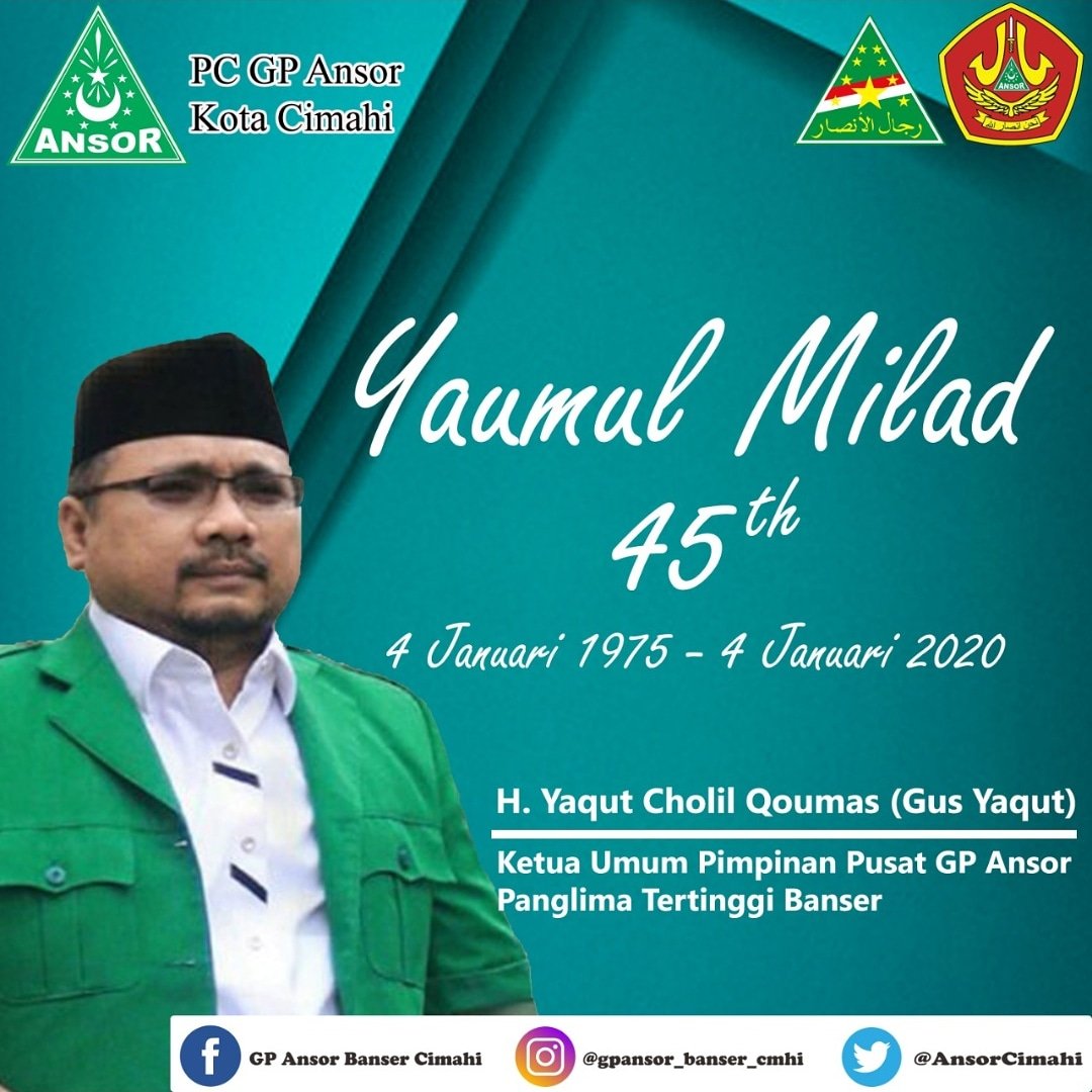 Yaumul milad Ketum Gus Yaqut, semoga semakin sukses fiddunya wal akhirat @GPAnsor_Satu <a href="/Official_Ansor/">Gerakan Pemuda Ansor</a>