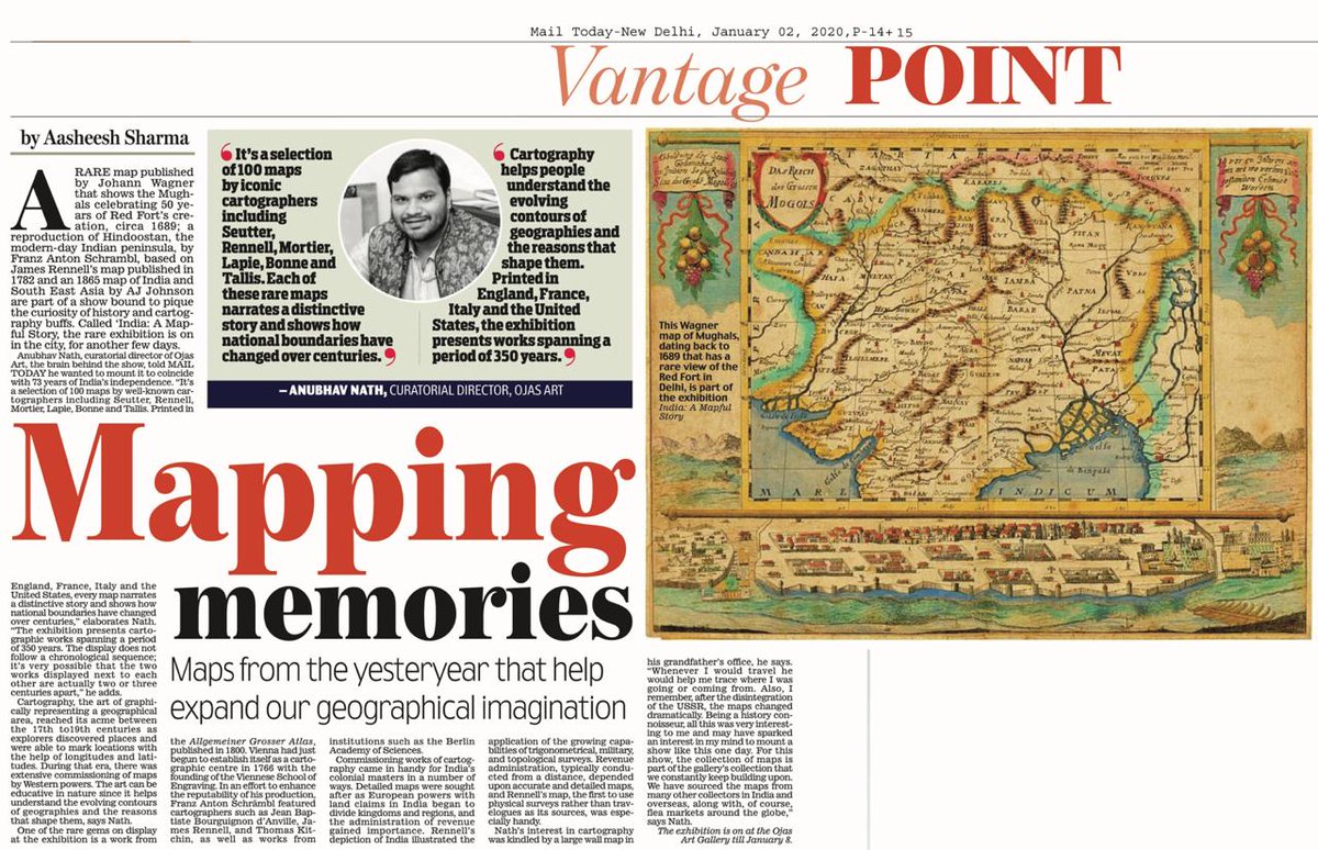 OjasArt's tweet photo. Grateful to be featured by the media.
this means a lot to us and continually encourages us to work towards such meaningful shows.
The ongoing exhibition, India: A Mapful Story
at Ojas Art
Gallery1AQ, near Qutab Minar
Mehrauli, Delhi
Mondays closed https://t.co/EYBeaVaD66