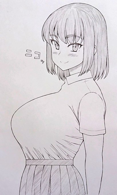目が合ったら微笑んでくれる巨乳JK 