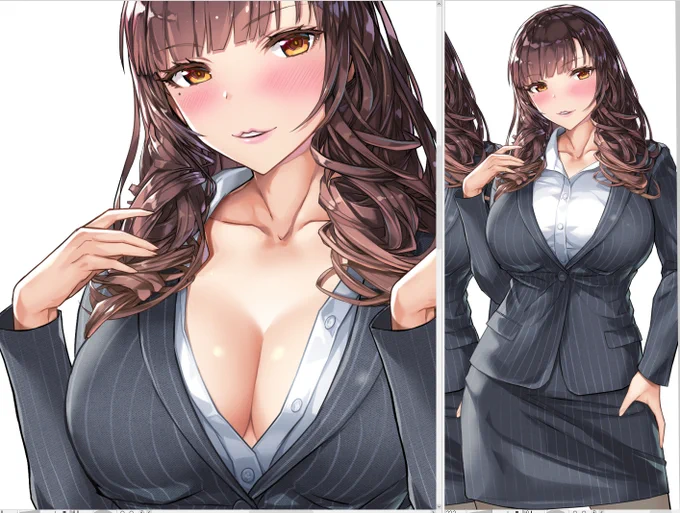 下着以外は大体塗れたかな。おっぱい先輩。
次のCG集、4～5月発売目ざすぜ。
仮題
【びんびんじゃない…おっぱいに挟んであげようか?】 
