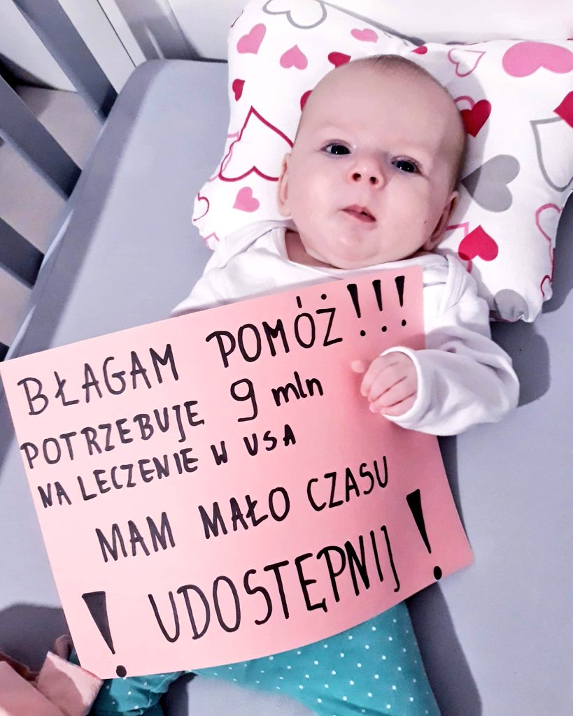 PILNE‼️Proszę o RT🙏Bez Twojej pomocy umrę na oczach rodziców!
Pomóż mi uzbierać na najdroższy lek świata. Twoja obojętność oznacza dla mnie tylko jedno śmierć! Wpłać darowiznę tutaj👉siepomaga.pl/tosia 
Dziękuję #DobroWraca z <a href="/siepomaga/">Siepomaga.pl</a>