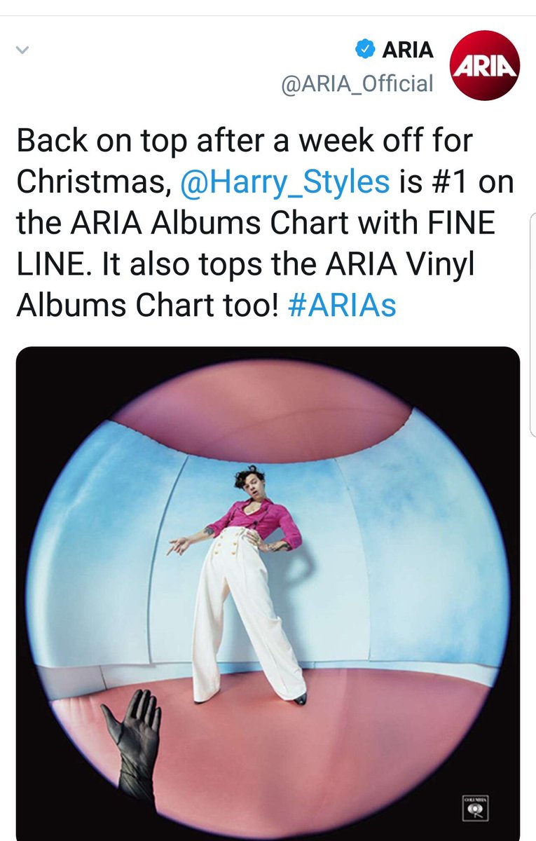 "Fine Line" is back to #1 on ARIA chart Australia, being the first #1 album of 2020. Harry also have FOUR songs on the ARIA singles chart.