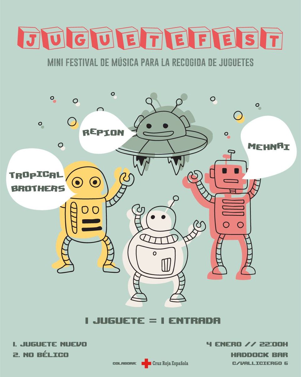 Qué mejor forma de empezar el año que colaborando en este precioso festival con unos compañeros tan increibles!!! Tomad nota: un juguete (no bélico) una entrada!! #jugueteFest