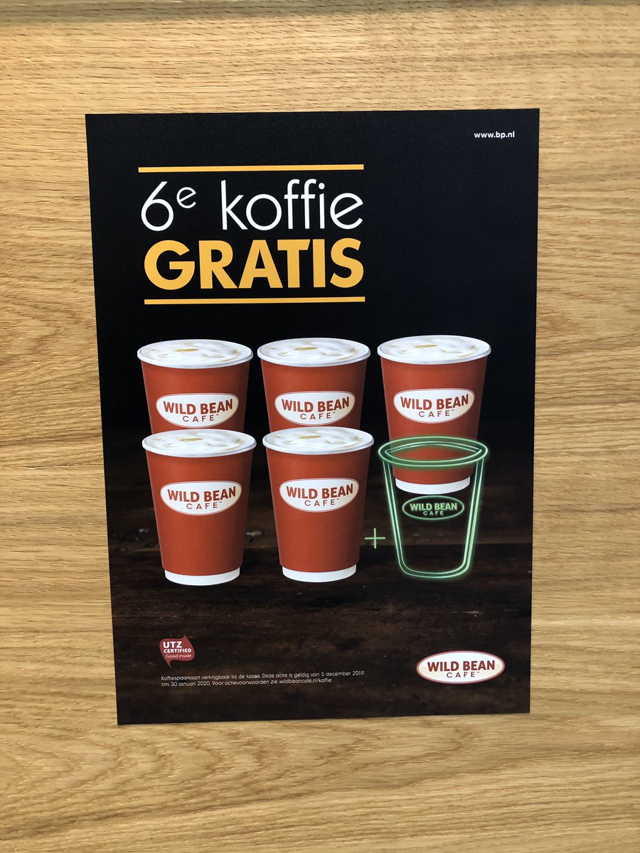 Het is wel afzien hoor, vijf koppen koffie wegwerken... Maar die 6de drink ik gratis!
