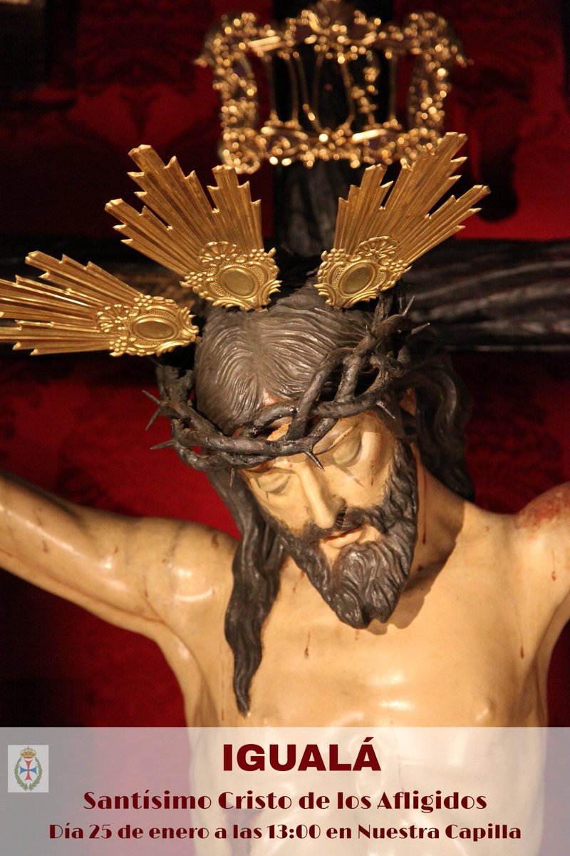 HdadTrinidad's tweet photo. Igualá de Nuestro Santísimo Cristo de los Afligidos. Día 25 de enero a las 13:00 horas en  nuestra capilla de la Trinidad. https://t.co/FZ9JKPjUSa