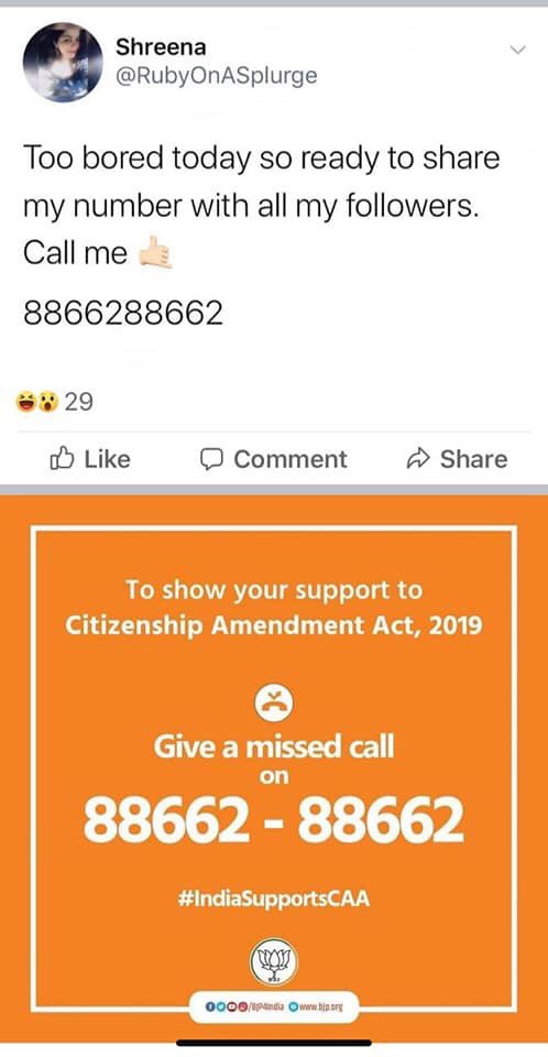 NitashaKaul's tweet photo. Unbelievable lies, paid propaganda and fake adverts to show support for CAA in #India! 

The regime needs this because the #CAA_NRC_Protests make clear what the response is and ought to be!

(First image via @banojyotsna fb, thanks, second on twitter) #Hindutva https://t.co/yBsLSuxLvQ