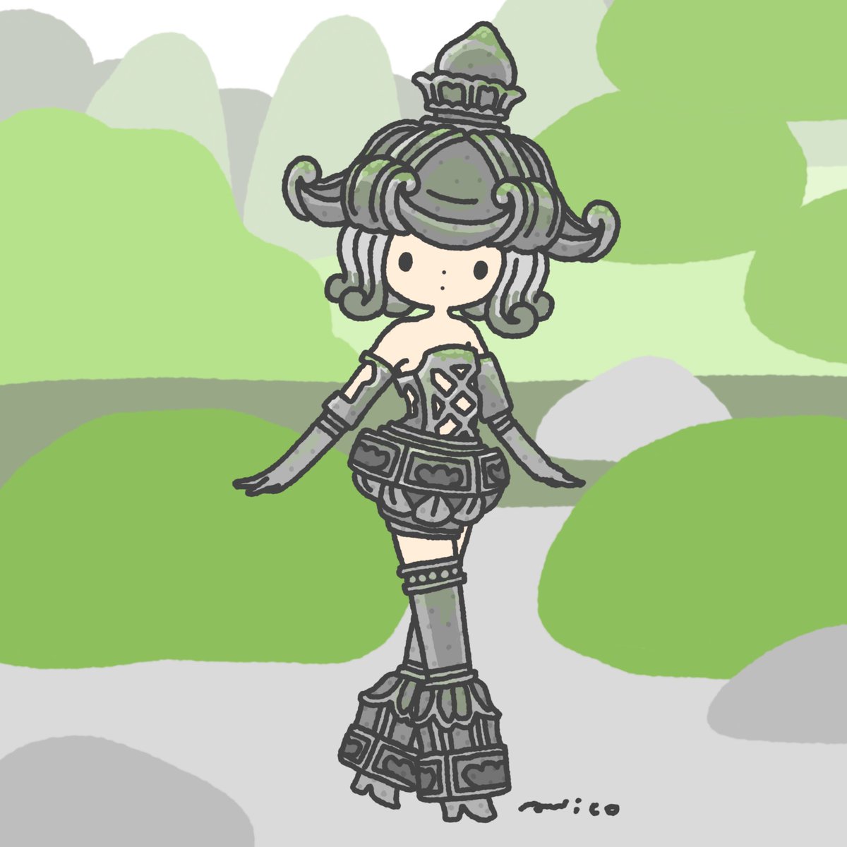 「Stone lantern

#石の日 」|paricoのイラスト