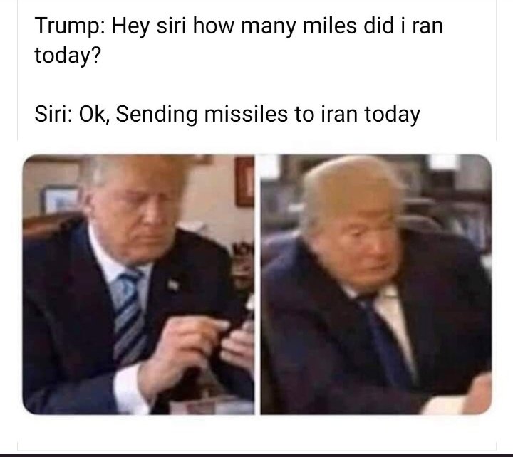patrickpatchbyr's tweet image. #Trump blames #Siri for starting #WW3  and says #IranWar and #TrumpsWar is soley AI fault...