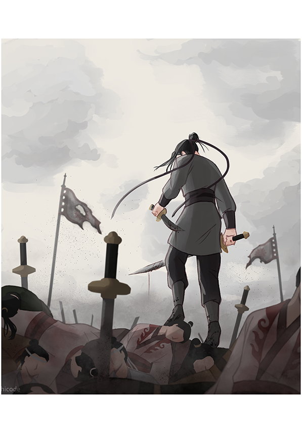 dapacchicode's tweet photo. [cw: decapitation, carnage]

🌒⚔️ #screvengeau ⚔️🌒

uprising / b.a.d.a.b.o.o.m.
my entry for @screvengezine

Zine is available now here: https://t.co/TiaOhQQ39F

#sangcheng  #screvenge 

[1/2] https://t.co/Rz708GjZRv