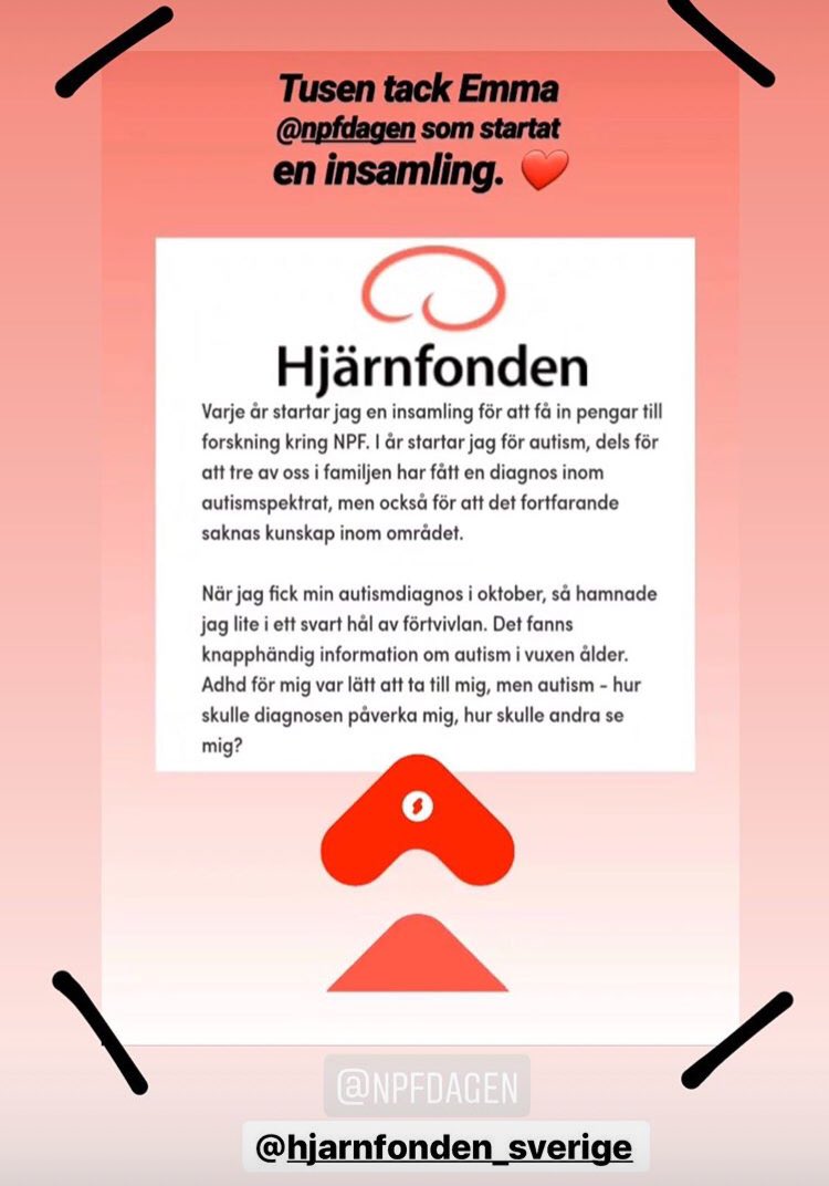 NPFdagen's tweet photo. Årets insamling för forskning kring autism! Var med och se till att forskningen går framåt. ♥️ https://t.co/e2B5s1RP6P.          #hjärnfonden #npfdagen #autism #npf https://t.co/jWKKqI9fBm