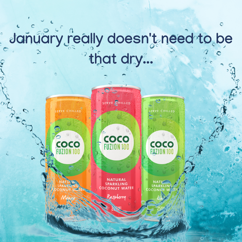 Keep to your rehydration resolution and enjoy the refreshing taste of Coco Fuzion 100 this January - because January really doesn't need to be that dry... 💦🥥💯 #CocoFuzion100 #DryJanuary #Rehydration
