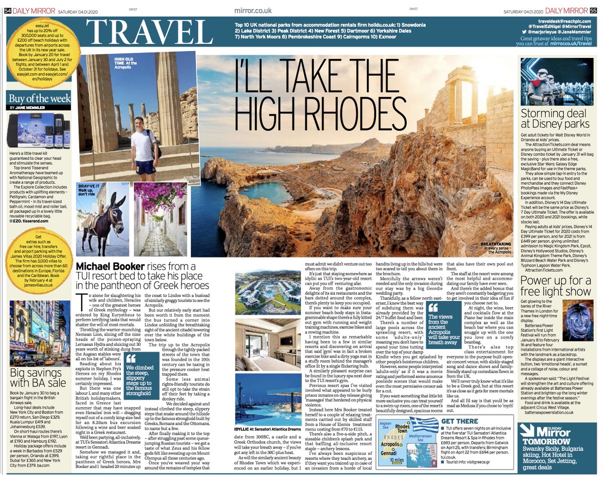 TravelEdNigel's tweet photo. Daily Mirror print #travel - a hero-gram from Rhodes by @MickBooker https://t.co/lEcyGmwzj8