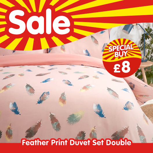 bmstores's tweet photo. You'll feel as light as a feather when you fall asleep in this cute feather print duvet set; only £8 in our #BMSALE😲!
It's a bright way to add some charm to your bedroom, available in multiple sizes and colours too🛏️! https://t.co/DJ9m0bWIOA
WHO'd enjoy trying this out? https://t.co/8TpPPpkBzb