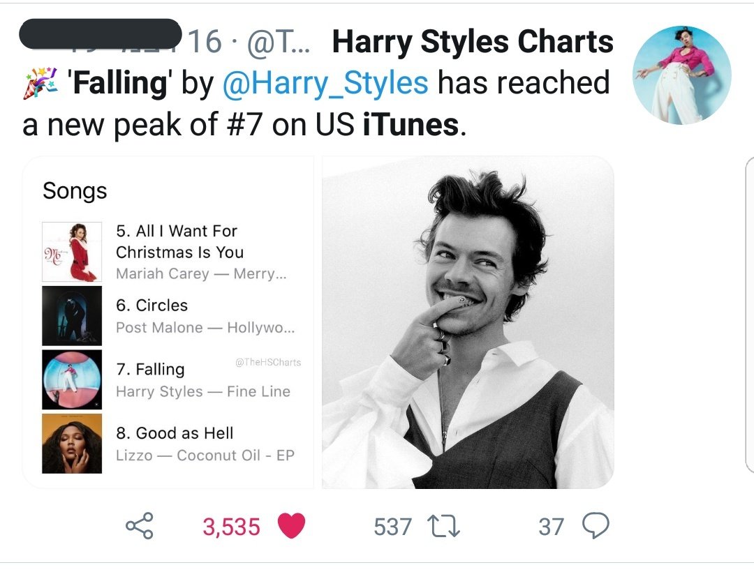"Falling" has re entered top 30 on US itunes again, despite not being a single. "Falling" is appriciated as it should be, it has reached #7 on itunes US before, even tho its not a single or a promoted song, just talent.