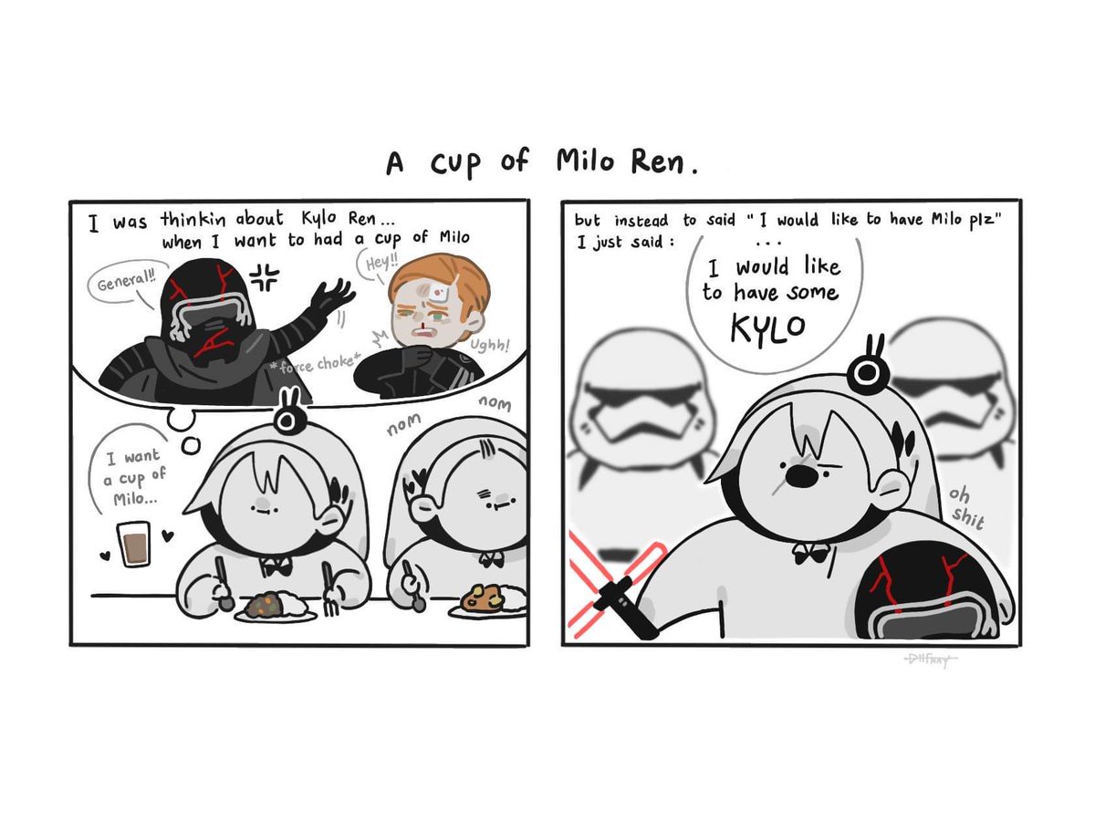 Me acidently join the dark side because a cup of Milo.
#KyloRen #StarWars #Hux 