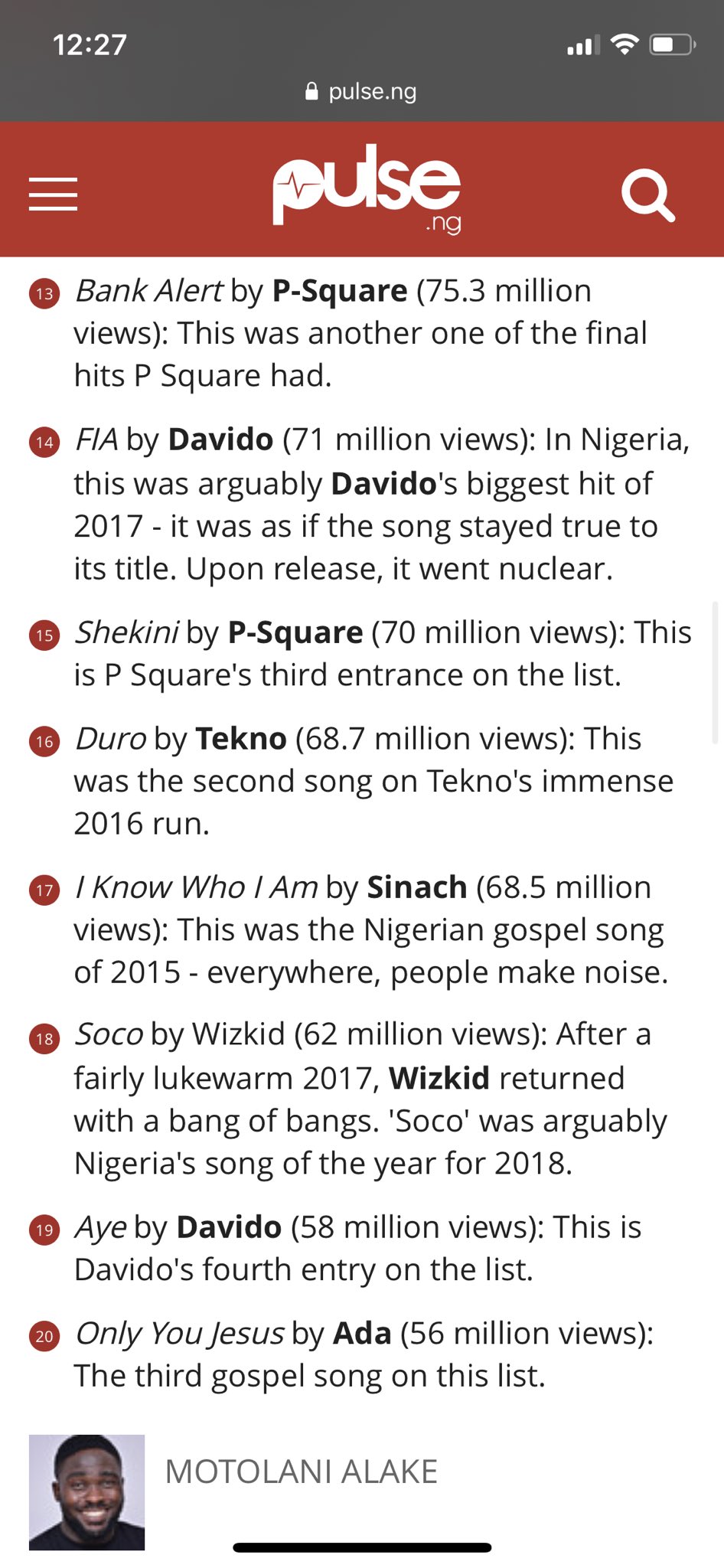 DaddyMO on X Too 20 most viewed Nigerian music videos of the decade according to YouTube views from Jan 1 2010 to December 31st 2019. https t uQ1WGzbIu6 X