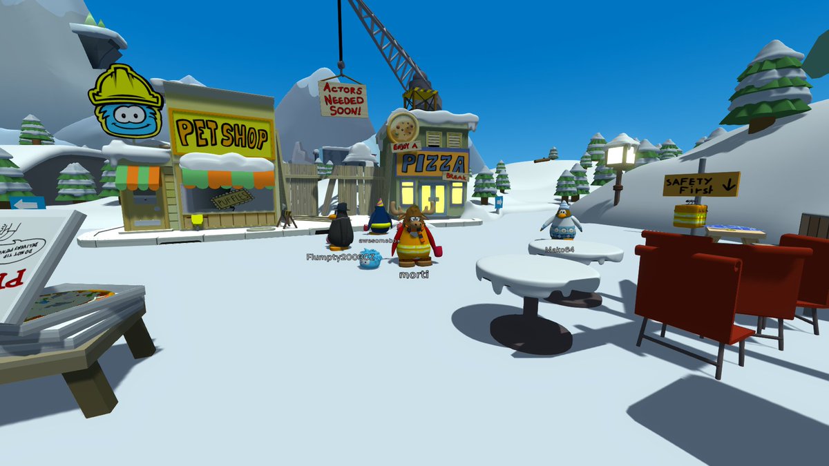 WydropTM's tweet photo. Get your hard hat and your safety vest, we've got a lot of stuff to do this month!

The plaza is getting an upgrade, and the pet shop too! I'm wondering what thoses two things will be 🤔

Come with us and help for the construction at https://t.co/wCxE5wmQ6z ! 

#ClubPenguin 🐧 https://t.co/1W4dz0pQwF