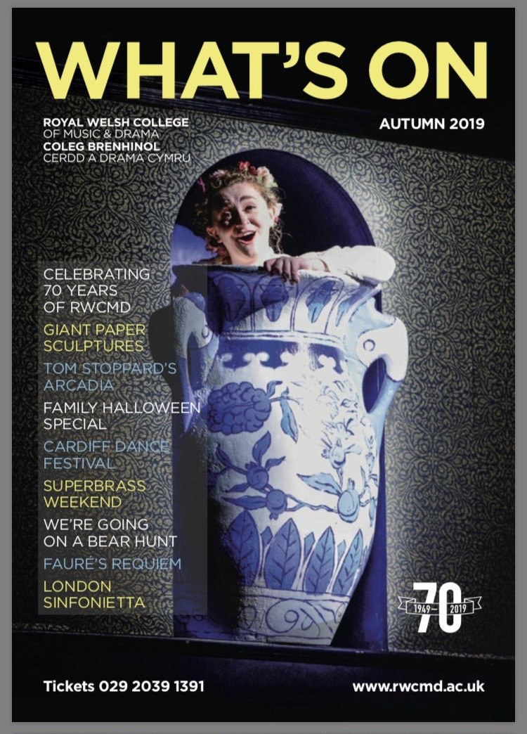 Last season it was amazing to grace the front cover of @rwcmd What’s On Guide (Plant Pot 📸courtesy of RWCMD The Gondoliers Production @shermantheatre Summer 2019)