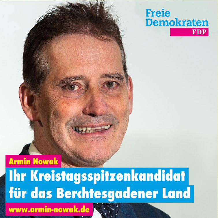 FDPBGL's tweet photo. Der #FDP #Kreisverband Berchtesgadener Land Armin Nowak einstimmig zum #Spitzenkandidaten auf Platz 1 der Liste für die #Kreistagswahl gewählt. Vielen Dank dafür. Ich freue mich mit allen Kandidatinnen und Kandidaten in die #Kommunalwahl 2020 zu ziehen. https://t.co/3ajyXXzuzL