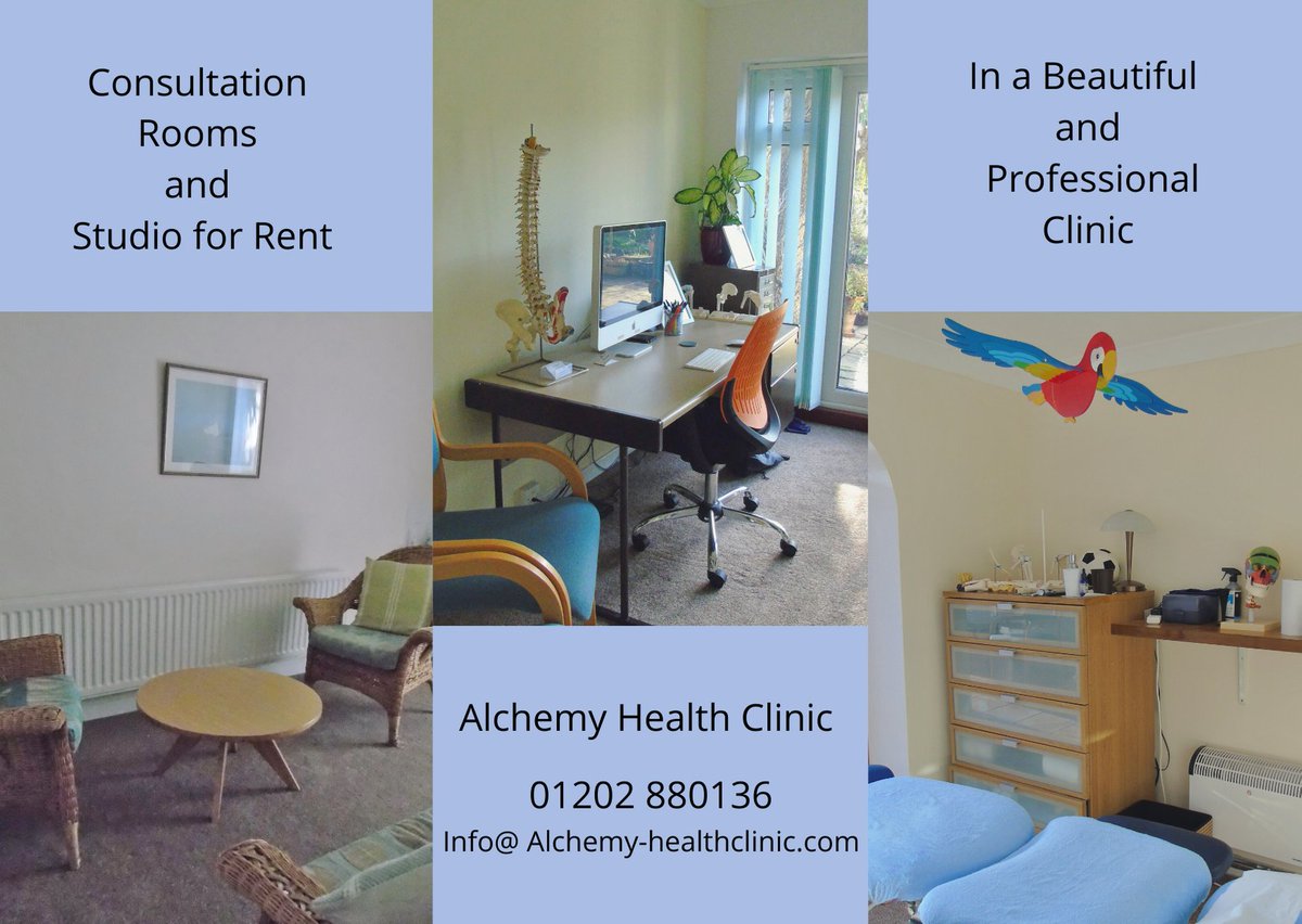 Alchemyhealthcl's tweet photo. ALCHEMY OFFERS YOU SPACE TO START or RELOCATE YOUR PRACTICE/OFFICE 

A unique well-presented clinic, half a mile from Wimborne Minster, has 4 consultation rooms available as well as a spacious studio #roomsforrent #alternativehealth
 
01202 880136 or info@alchemy-healthclinic.com https://t.co/eckufPmGJH