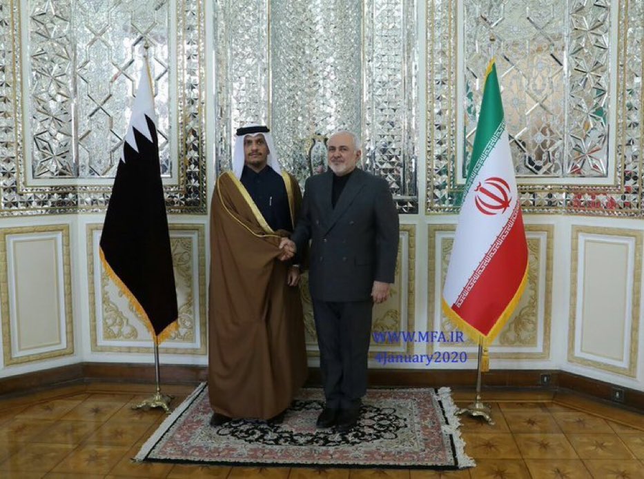 meshaluk's tweet image. إيران تحول علم قطر الى اللون الأسود حدادا على سليماني.