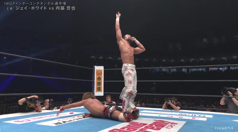 UltraLiger's tweet photo. @JayWhiteNZ mocks Naito, then traps him in a #MutaLock
#njwk14 https://t.co/vLTMoRfJRl