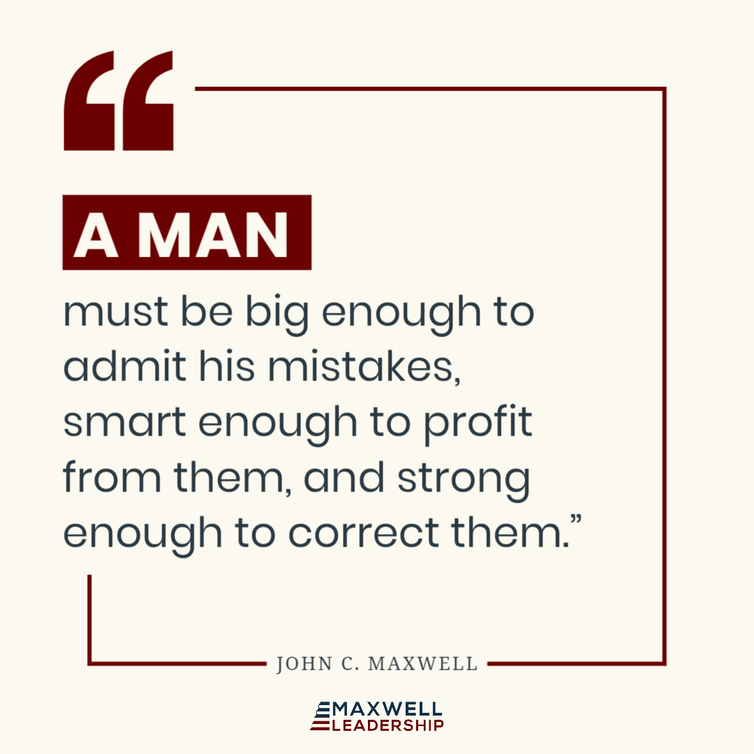 We are all human, we are bound to make mistakes. It's how we grow from them that matters!
.
.
.
#TheJohnMaxwellTeam #Leadership #JMTDNA