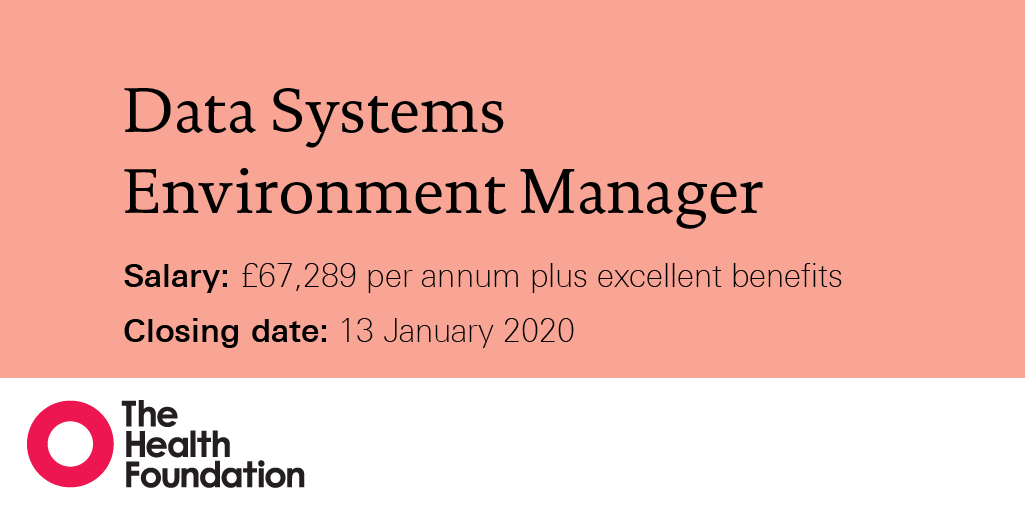 HealthFdn's tweet photo. We are recruiting a Data Systems Environment Manager to lead on the delivery of workstreams relating to expansion, improved access, new configurations and continuous improvement in our Secure Data Environment.
Find out more: https://t.co/MiReXye2jd
#datamanagerjobs https://t.co/4UsCfkb5Kc