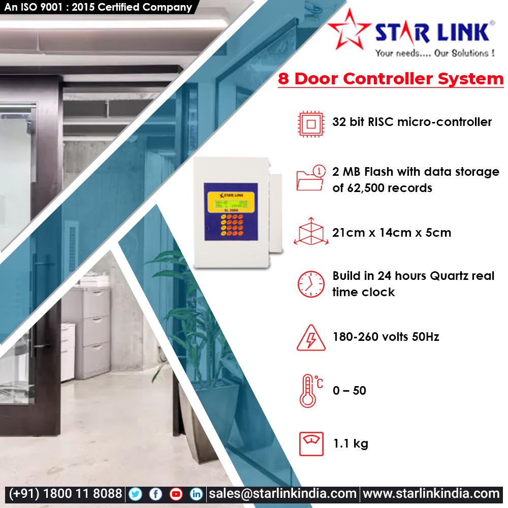 starlinkindia's tweet photo. Restrict the unwanted movements in your premises with Starlink 8 Door Controller System.
It also generates IN and OUT reports for the maintenance of records.
Door Access Movement Reports is in your records now.
#doorcontrollersystem #accesscontrolsystem #biometricdevices https://t.co/zIvVatDOch