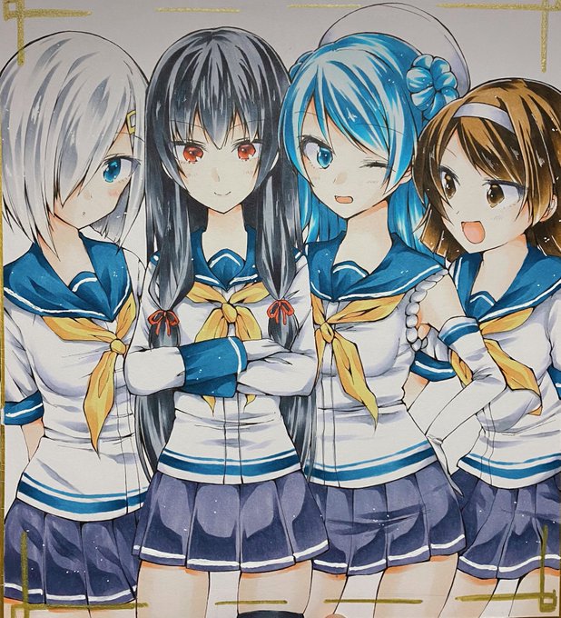 第十七駆逐隊色紙できたー!!!
アナログは大変だ…
明日の寒これで置きます〜 