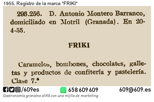 #Granada tiene un arte en tó también en la #gastronomia y sus productos.
¿Si te dicen #Friki en qué piensas?
Pues ahora es lo que es..., pero en 1955 fue la marca de unos #caramelos que lanzó Antonio Montero Barranco, de #Motril. #emprendedor 
Ojalá tuviéramos uno de esos "friki"
