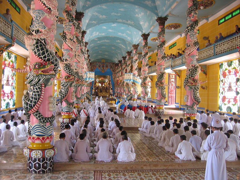 The incredible Cao Dai Temple, Tay Ninh, Vietnam, 1933, center of the Cao Dai religion.Images unknown source