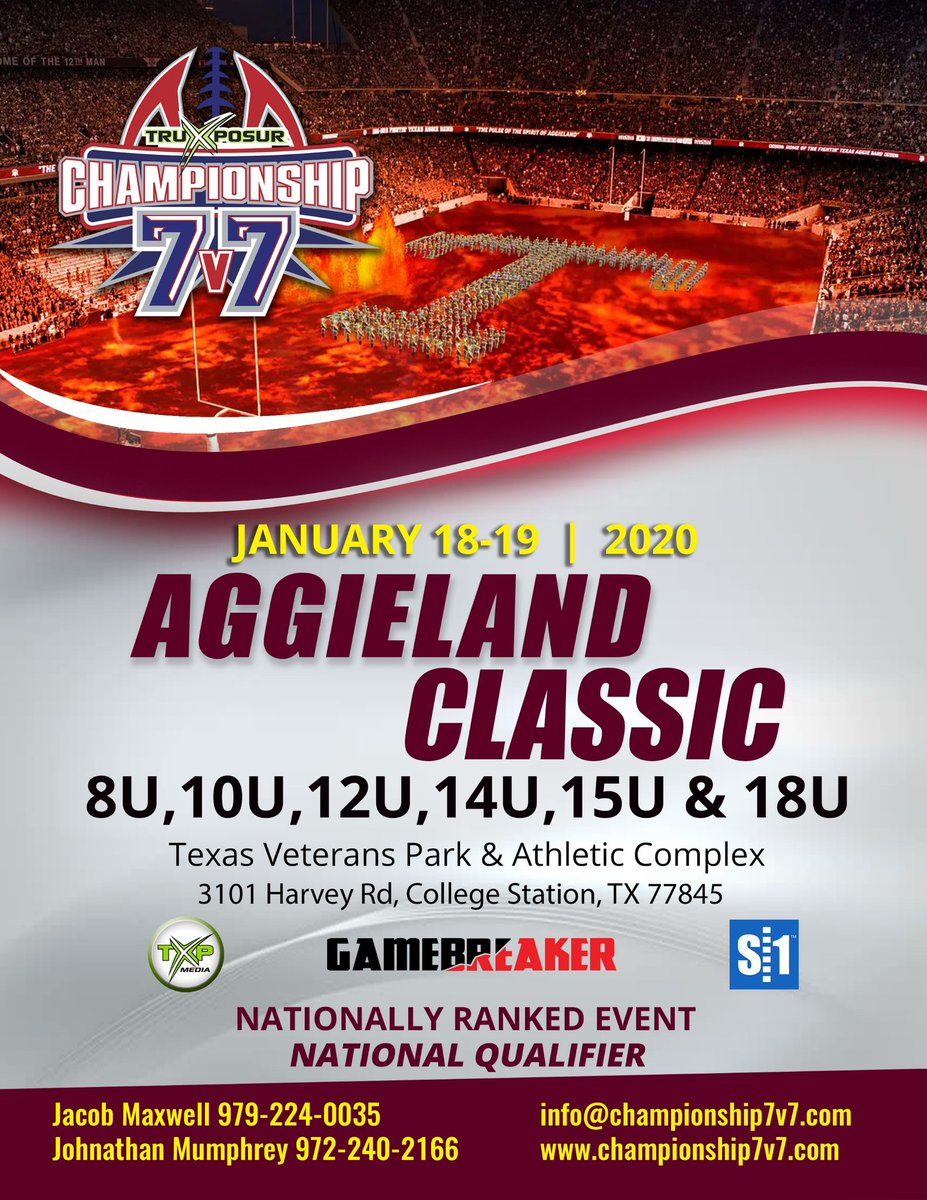 Championship7v7's tweet photo. #IAm3D - 15u
Welcome to the Aggieland Classic!
@TruXposur https://t.co/yVS9KFVXnv