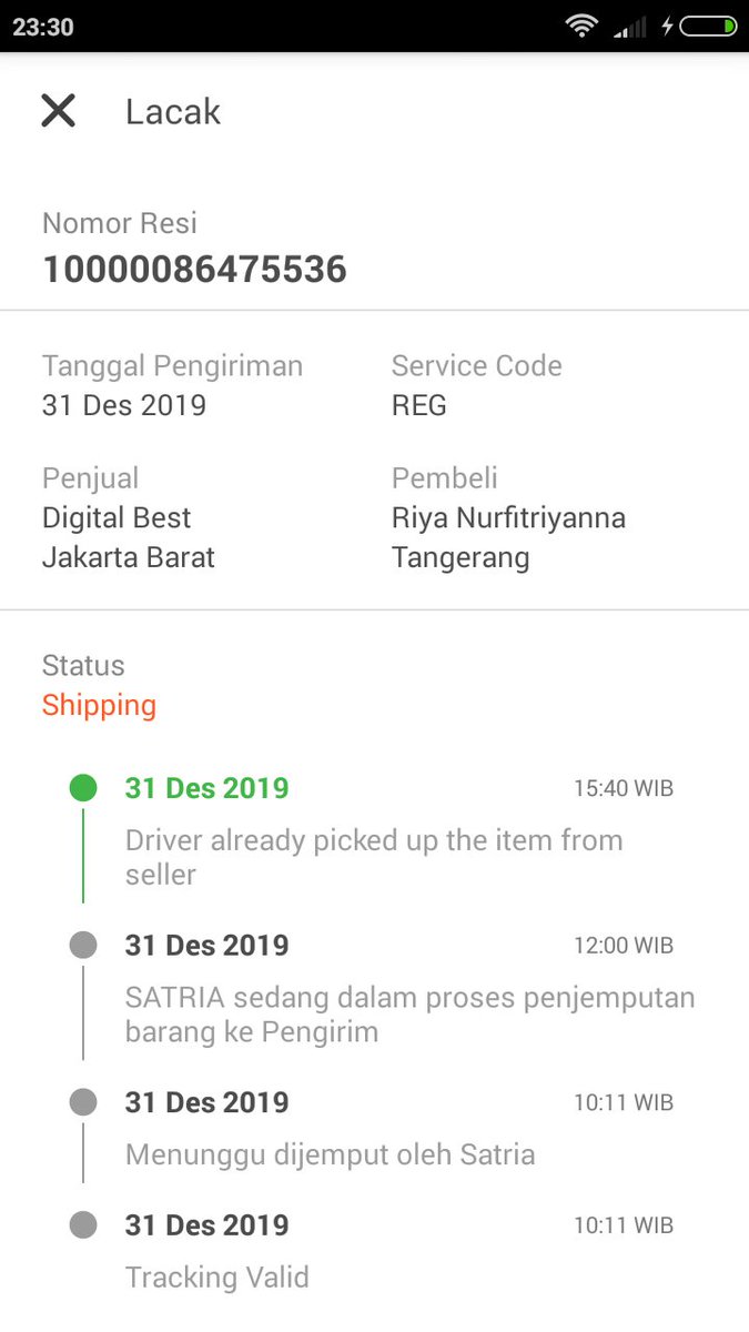pinky_riya's tweet photo. @TokopediaCare kok ga ada pergerakan https://t.co/5cInP2gYsh