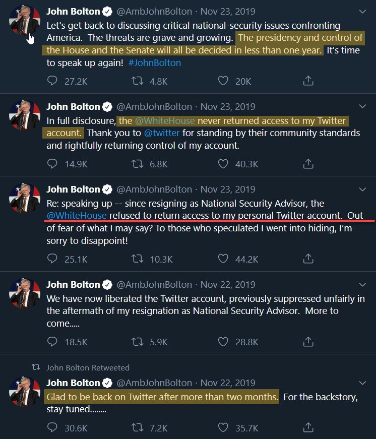 @john_fitileie @stivehawking @phalange1981 Well, this could be just '_o_0_0_' brainstorming here.

Or:

-Posted on balatarin at sep11
-Bolton was fired on sep10 & His Twitter access was denied for 2 months! 

This is screen shot of Bolton's first a few tweets after 2 months! Pretty weird stuff!