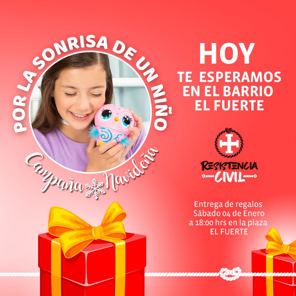 RCoficial's tweet photo. Acompáñanos hoy con la campaña navideña. No te quedes sin hacer sonreír un niño en estas fiestas. Regala un juguete ❤

#ResistenciaCivil #LaUnionHaceLafuerza
#ResitenciaEsElPueblo #LaPitita
#NadieSeRinde #NadieSeCansa https://t.co/HYXrPHCwmg