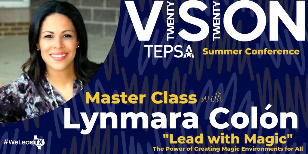 TEPSAtalk's tweet photo. Today's Master Class announcement is Lynmara Colon!
Lynmara will be leading a session called "Lead with Magic". You'll explore the keys to making magic throughout the school environment in this interactive session.
Registration Opens January 9th!
#WeLeadTX #TXed https://t.co/8DeyqMi2Cx